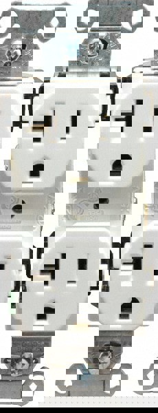 Straight Blade Duplex Receptacle: NEMA 5-20R, 20 Amps, Self-Grounding